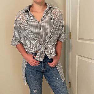 Anthropologie brand Maeve, striped button up